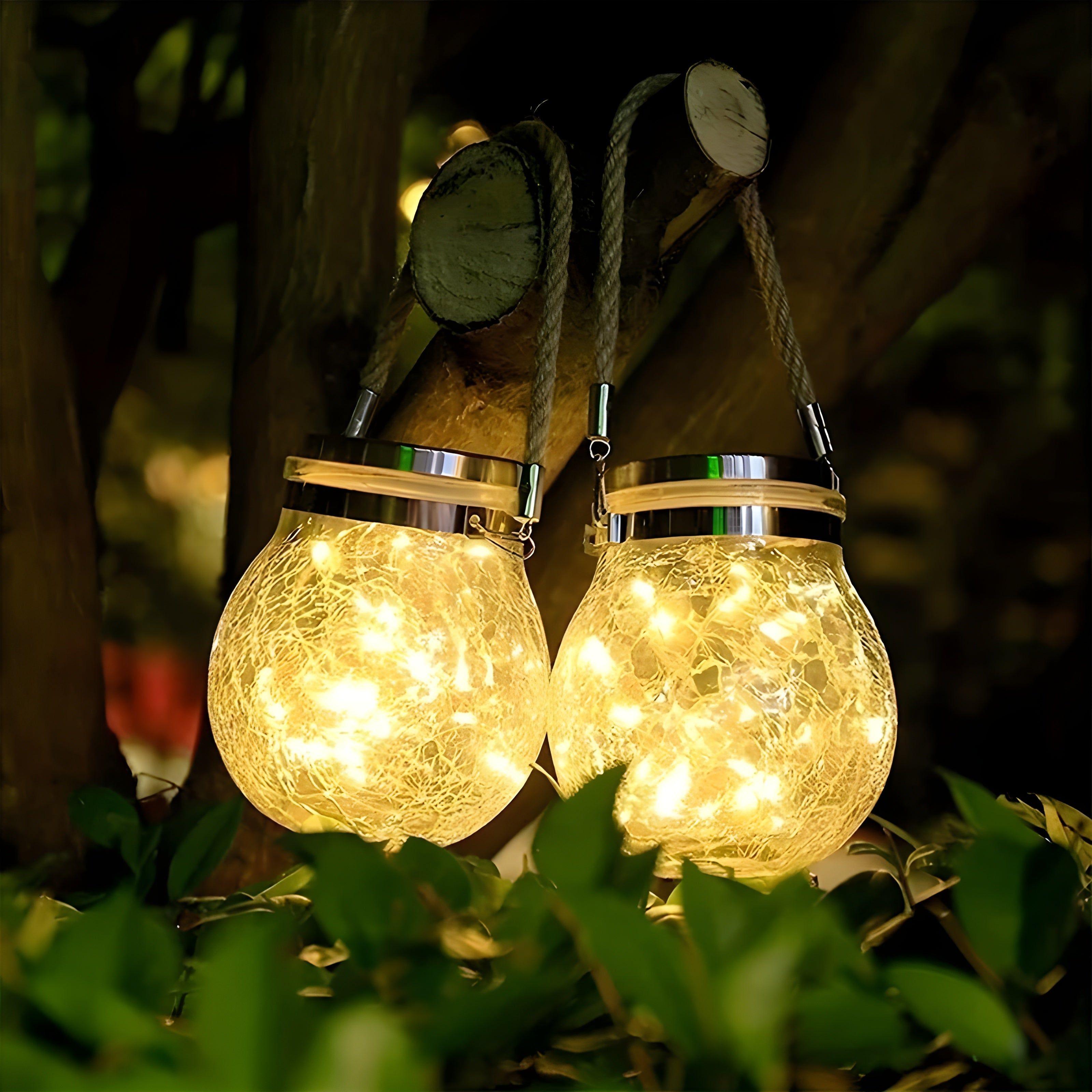 CrackJar Lamp - Crack Ball Glass Jar Garten-Baum-Hängelichter