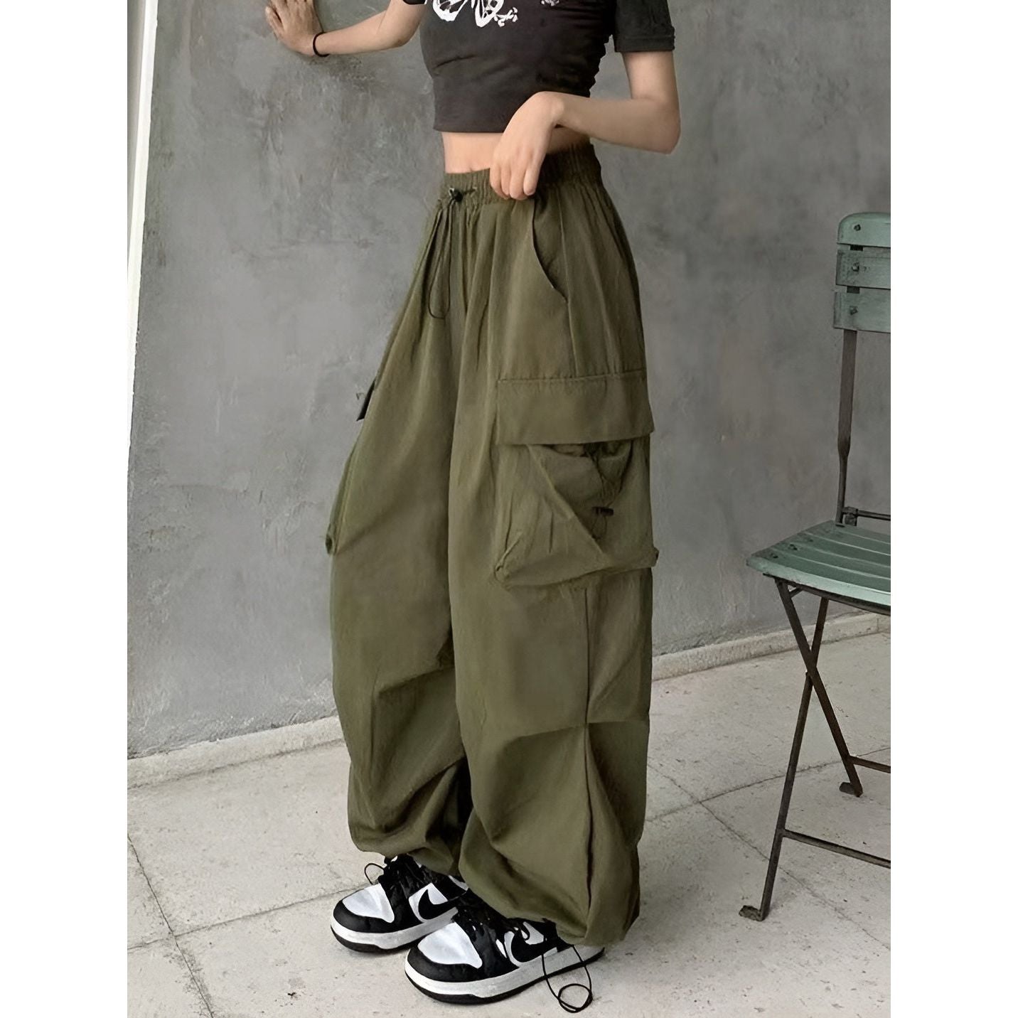 Hannah Cargo Pants - Atmungsaktive Cargo-Hose mit hoher Taille für Frauen - Elegare