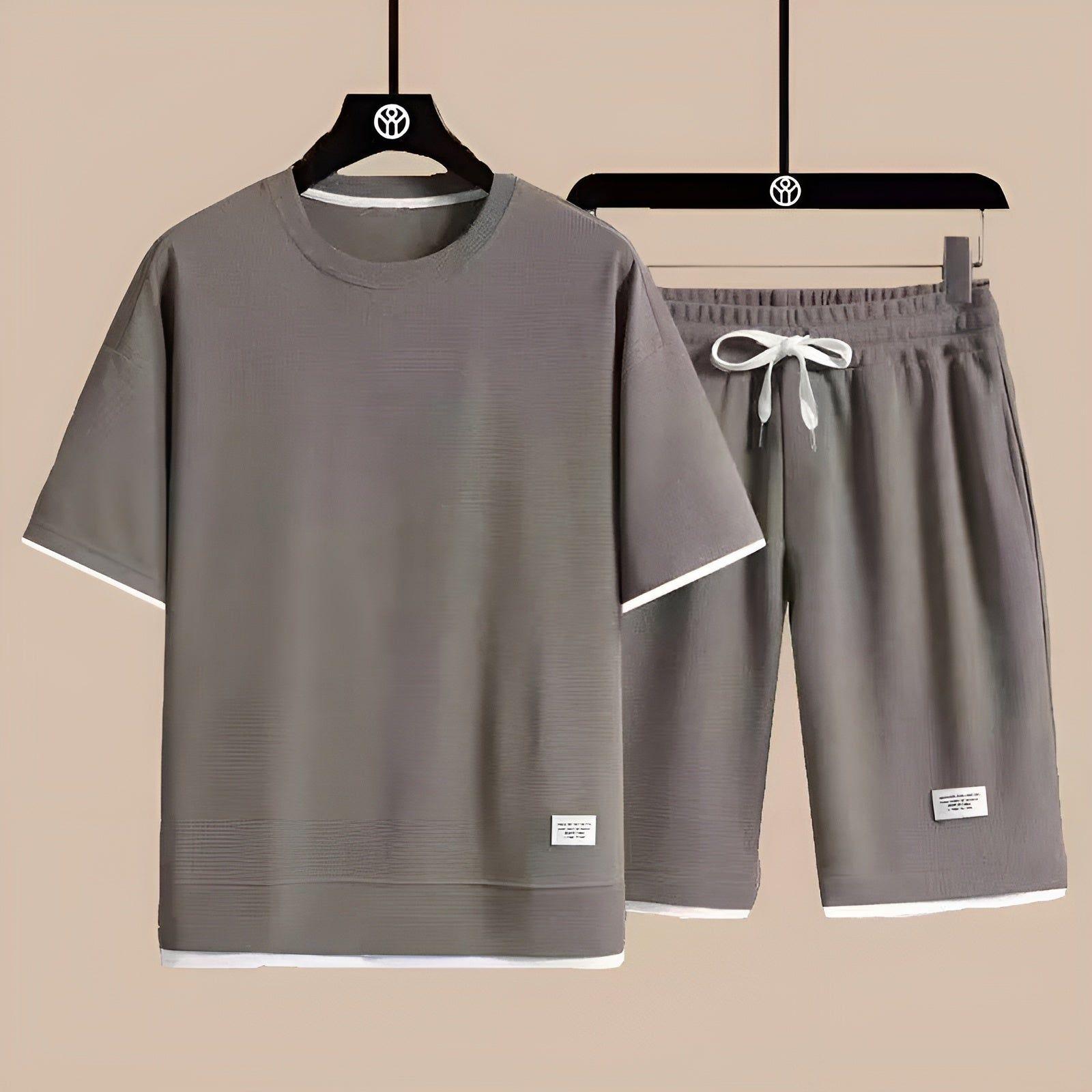 Zweiteiliges Herren-Set – Lockeres Freizeithemd & Hose | Bequem und Stylisch für den Sommer - Grau / XS - Herren-Set