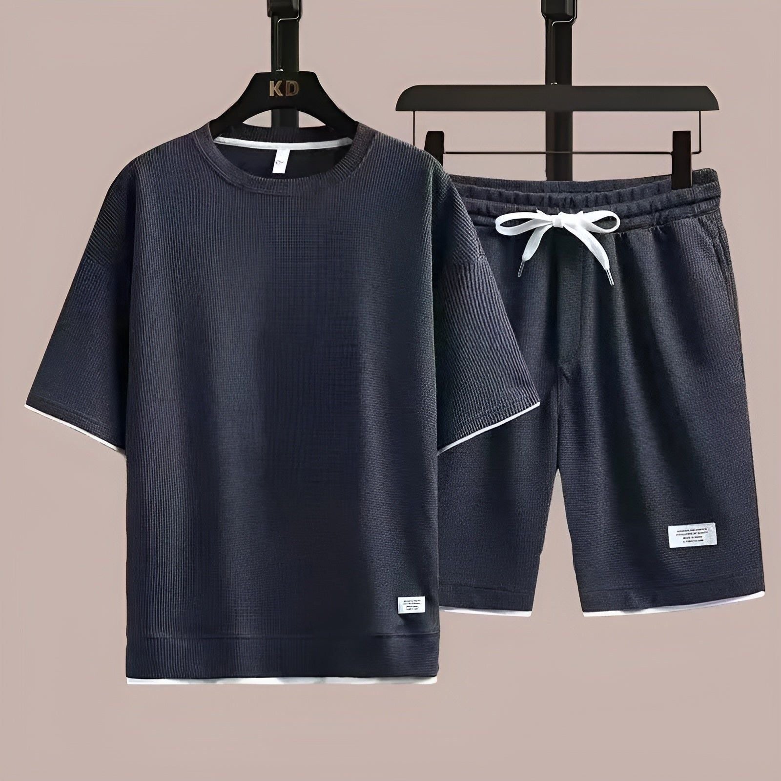 Zweiteiliges Herren-Set – Lockeres Freizeithemd & Hose | Bequem und Stylisch für den Sommer - Dunkelgrau / XS