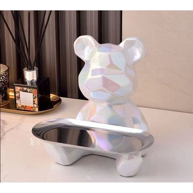 Geometric Bear - Intelligentes Sparen Keramik Galvanik Bär Statue - Elegare