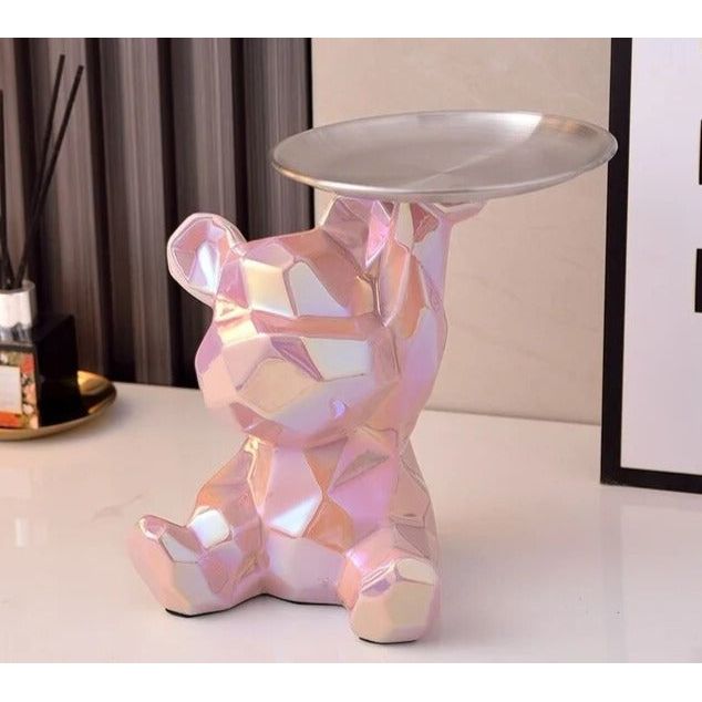 Geometric Bear - Intelligentes Sparen Keramik Galvanik Bär Statue - Elegare