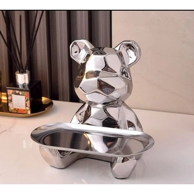 Geometric Bear - Intelligentes Sparen Keramik Galvanik Bär Statue - Elegare