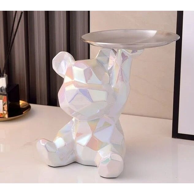 Geometric Bear - Intelligentes Sparen Keramik Galvanik Bär Statue - Elegare