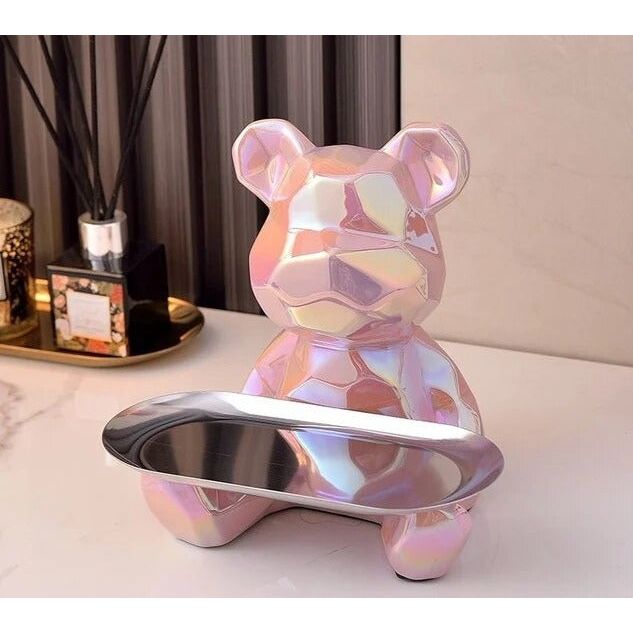 Geometric Bear - Intelligentes Sparen Keramik Galvanik Bär Statue - Elegare